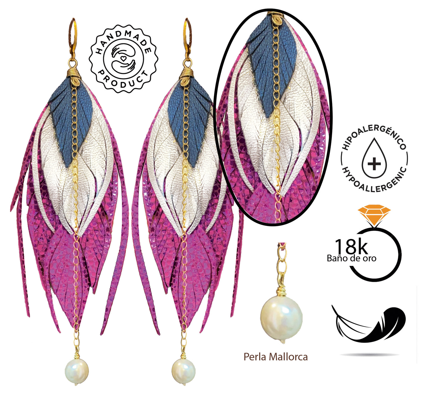 Aretes Multi Medianos Destiny Rosa