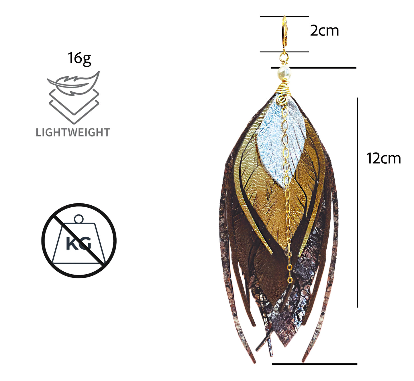 Aretes Multipluma Chico Tailandia