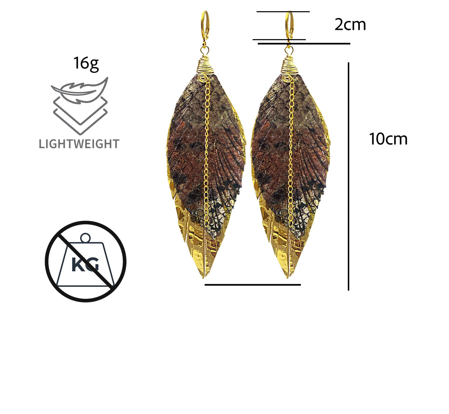 Aretes Ave Dorada
