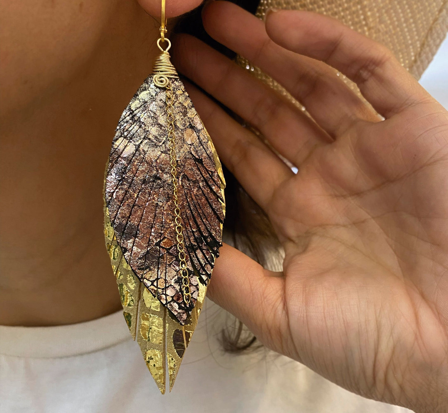 Aretes Ave Dorada