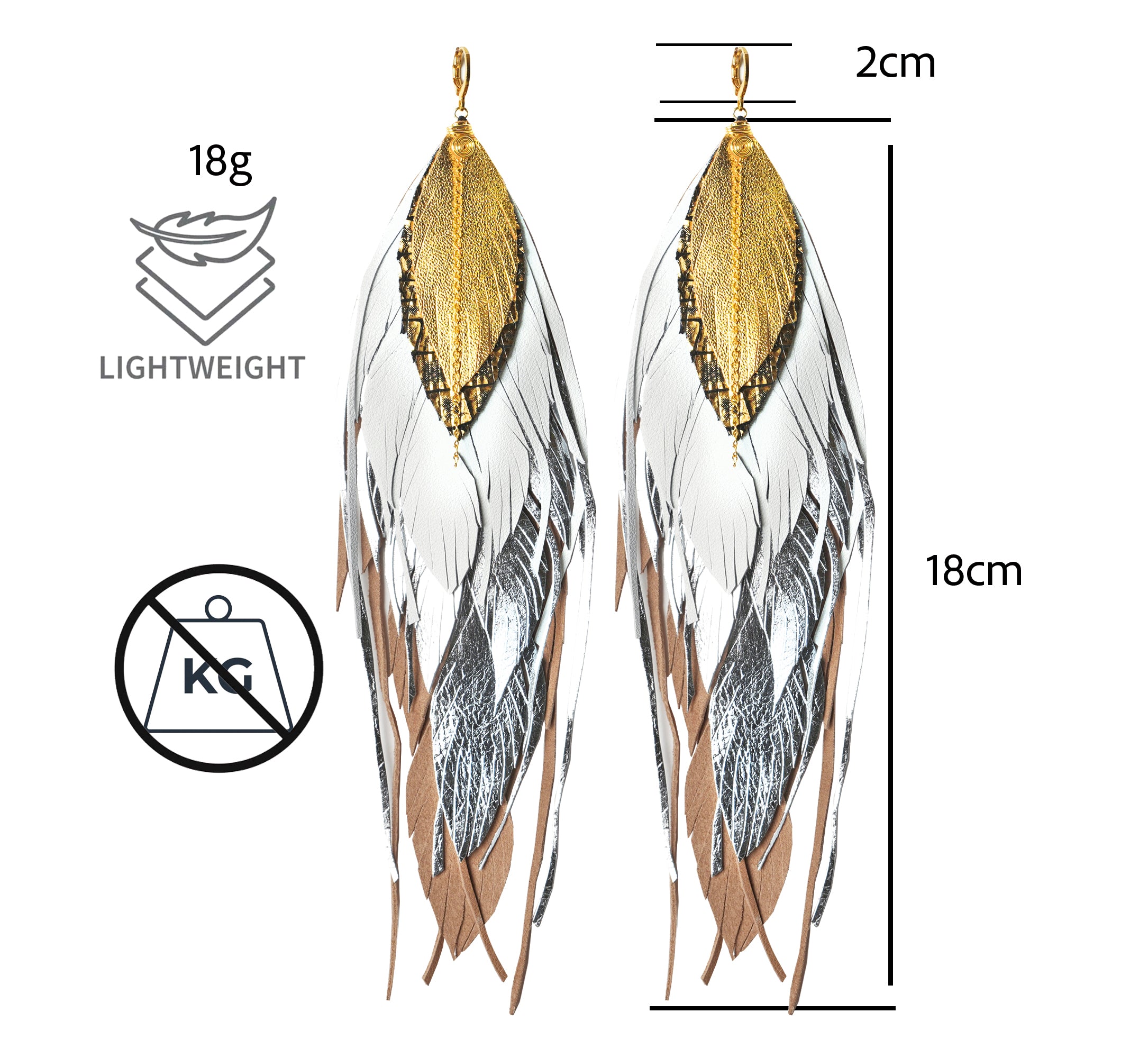 Aretes Maxi Garza Blanca