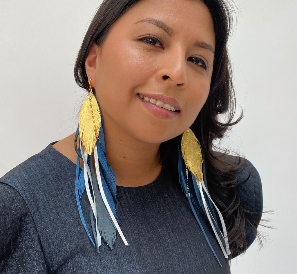 Aretes Maxi Guacamayo Azul