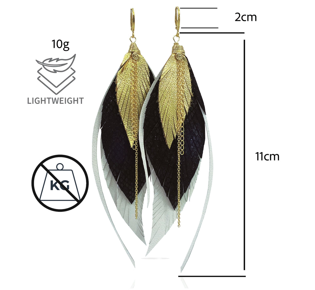 Aretes Pica Blanco y Negro