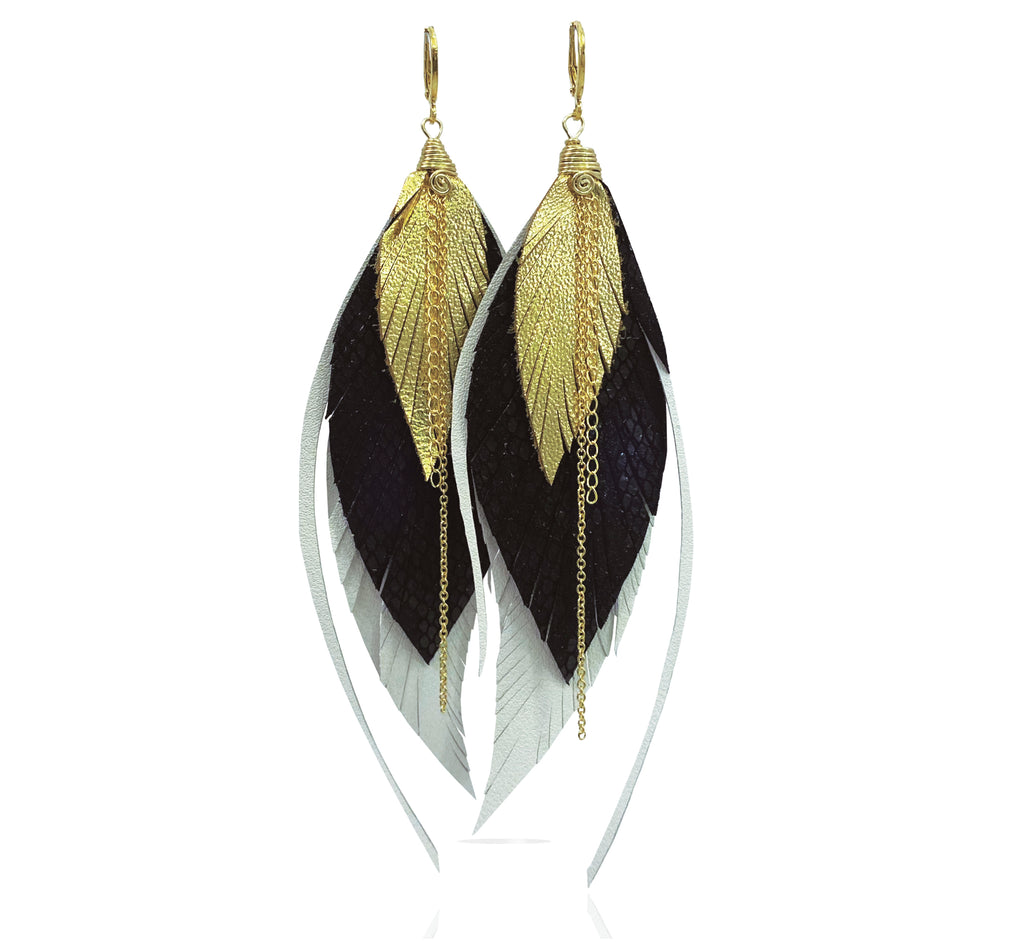 Aretes Pica Blanco y Negro