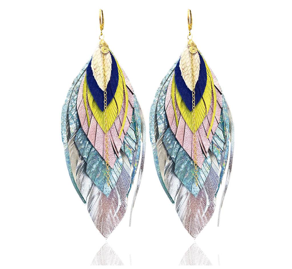 Aretes Multipluma Arcoiris