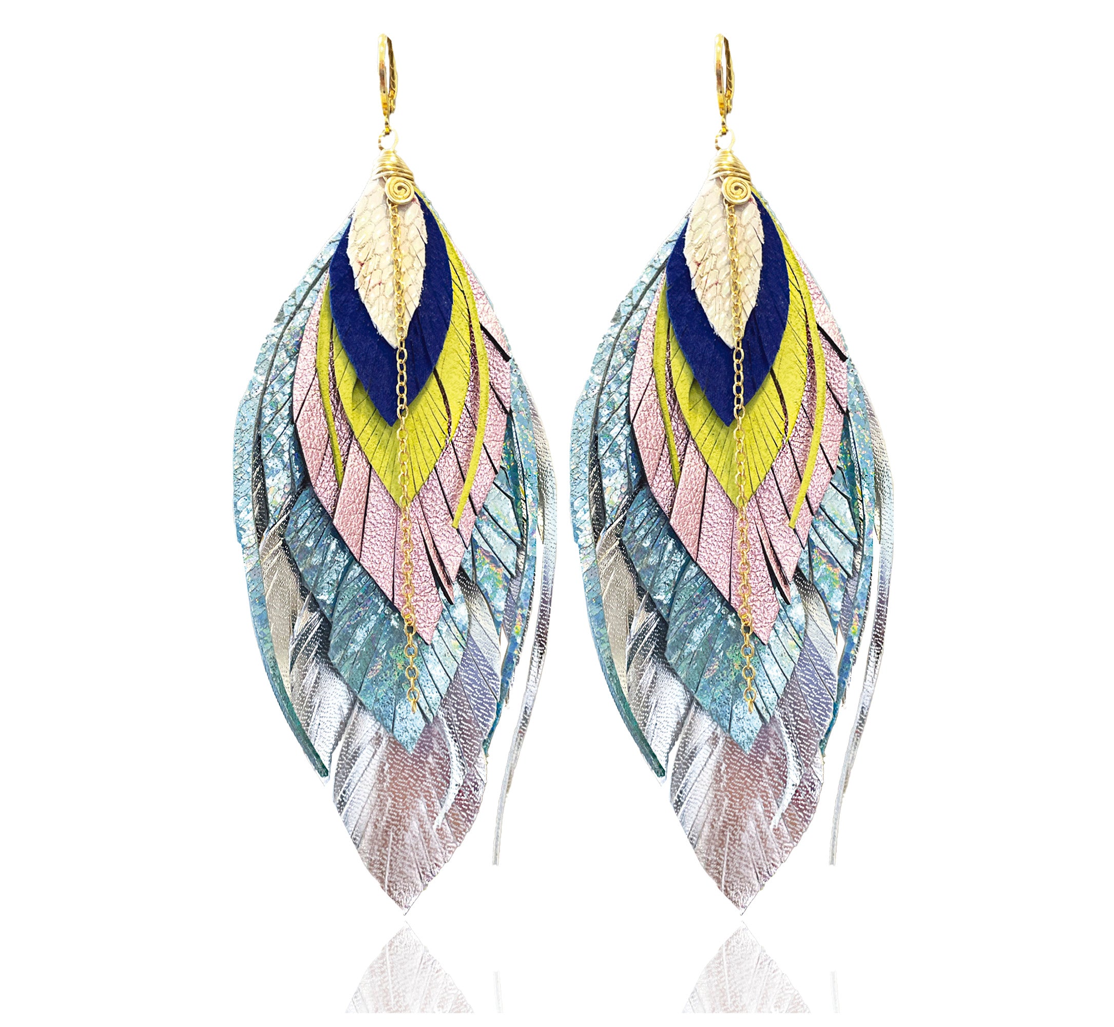 Aretes Multipluma Arcoiris