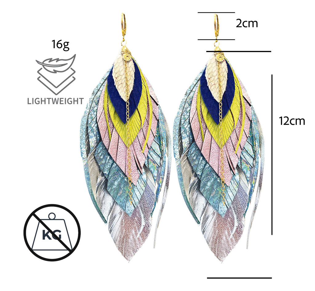 Aretes Multipluma Arcoiris