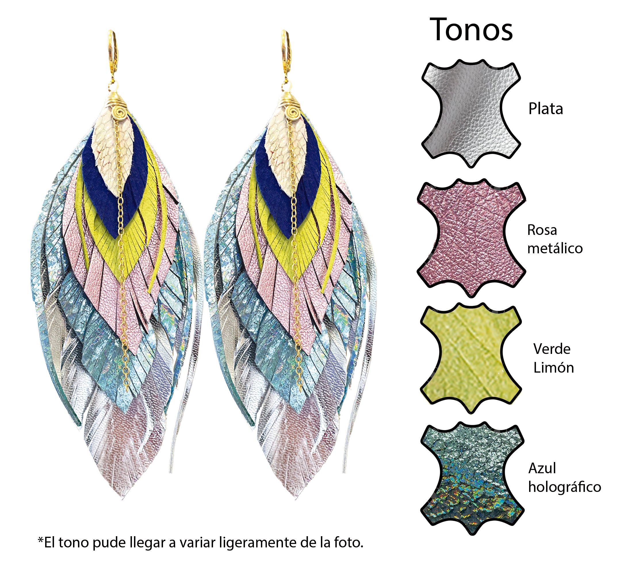 Aretes Multipluma Arcoiris