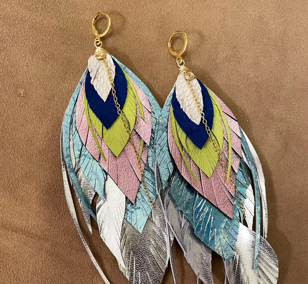 Aretes Multipluma Arcoiris