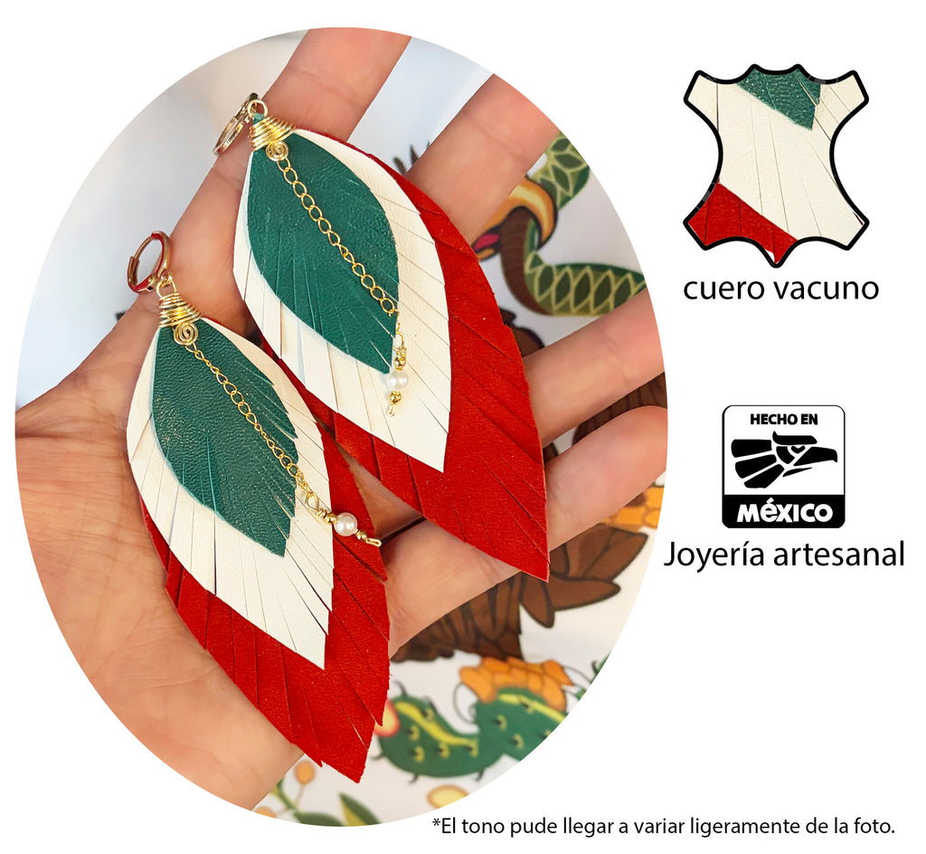 Aretes México Tricolor Medianos