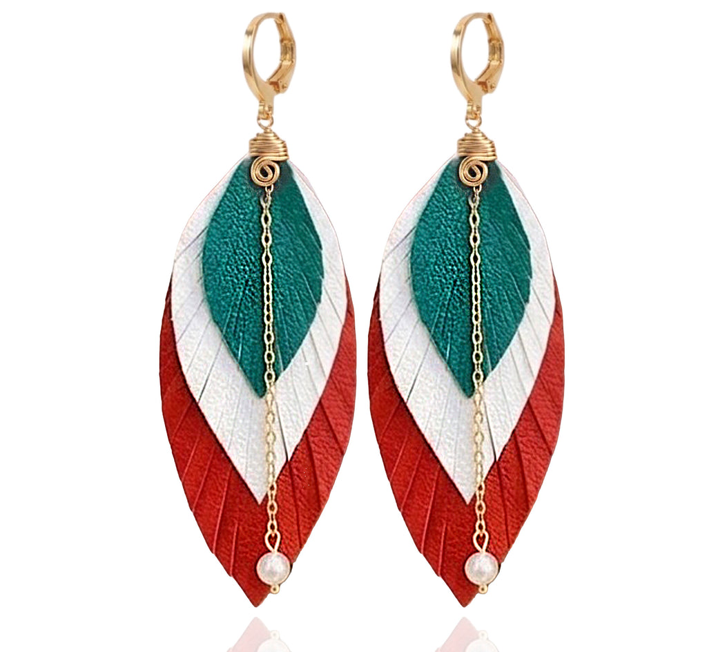 Aretes México Tricolor Medianos