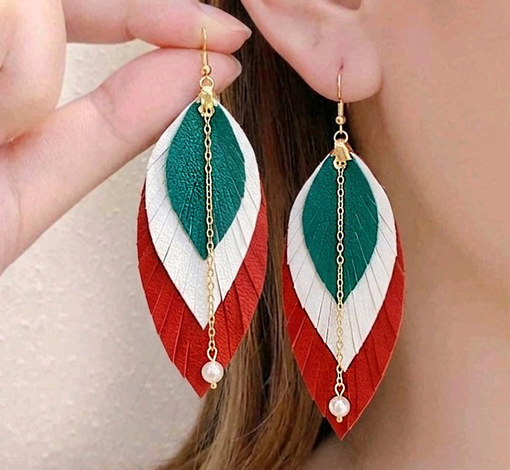 Aretes México Tricolor Medianos
