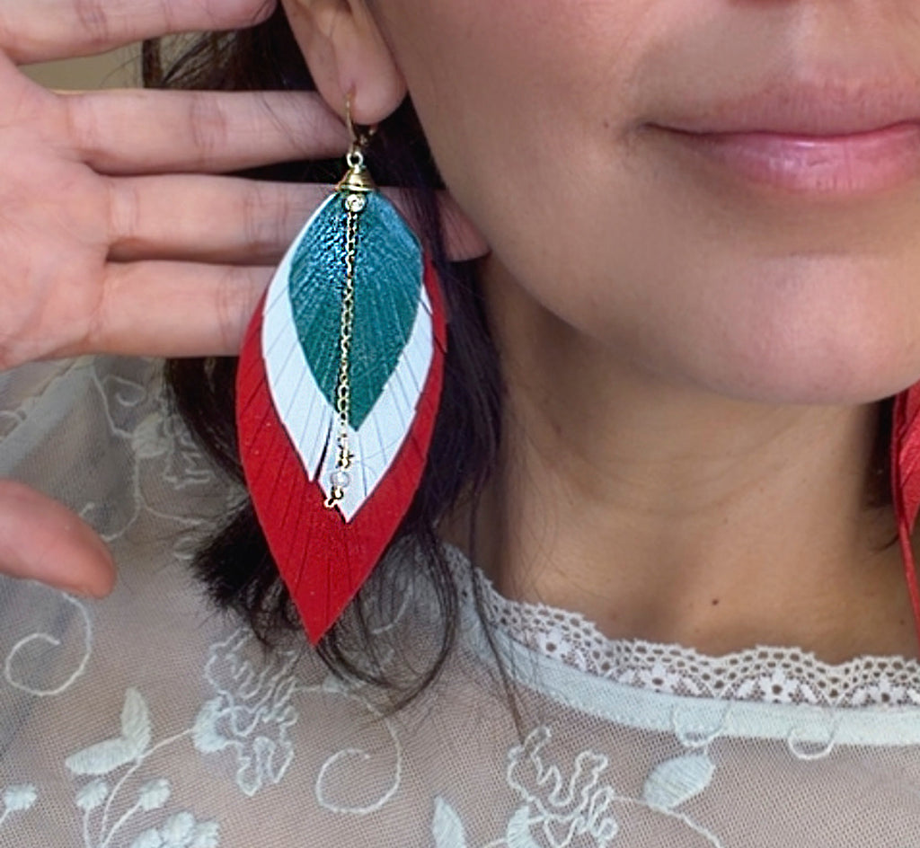 Aretes México Tricolor Medianos