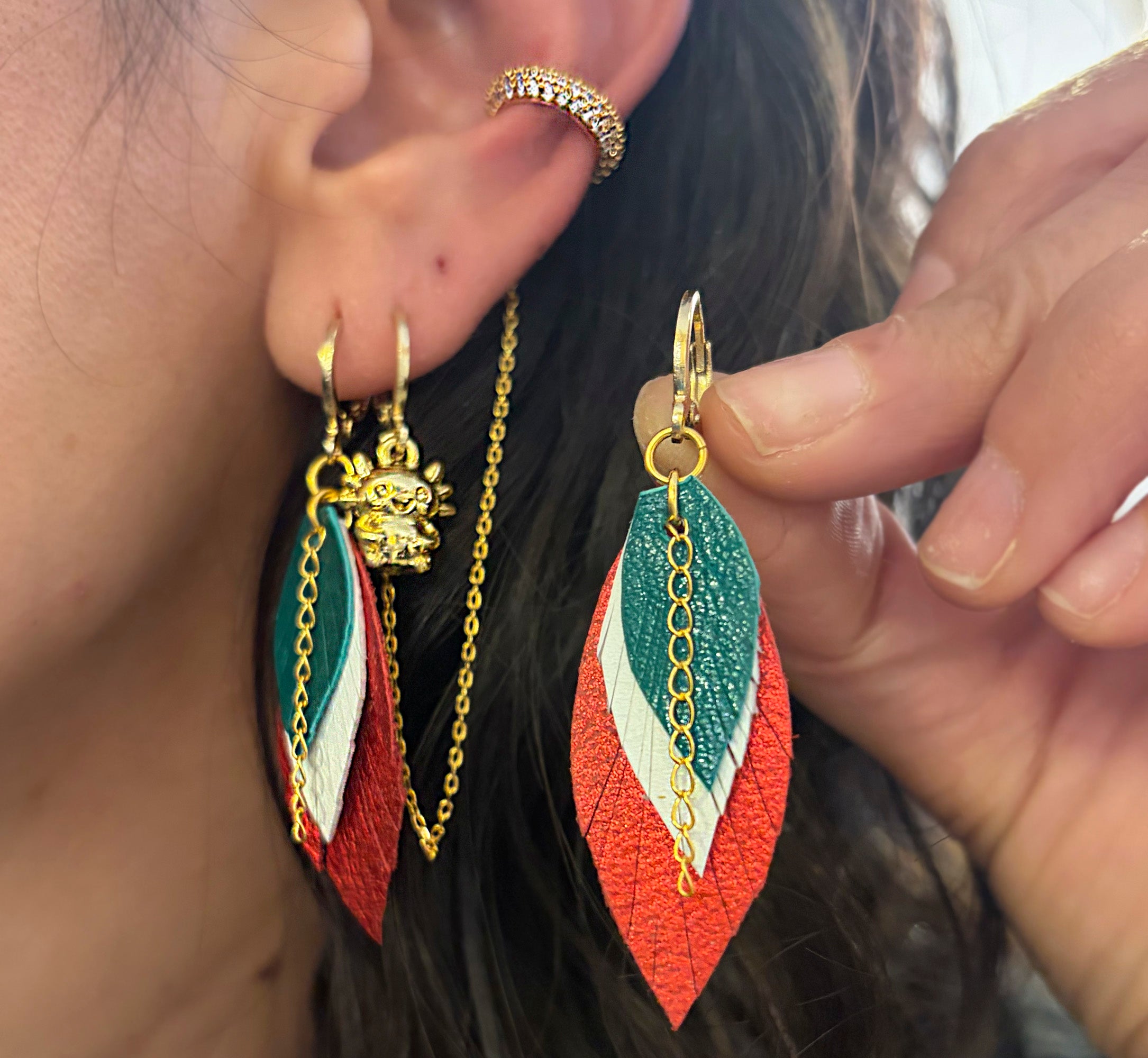 Aretes México Tricolor Set Mini