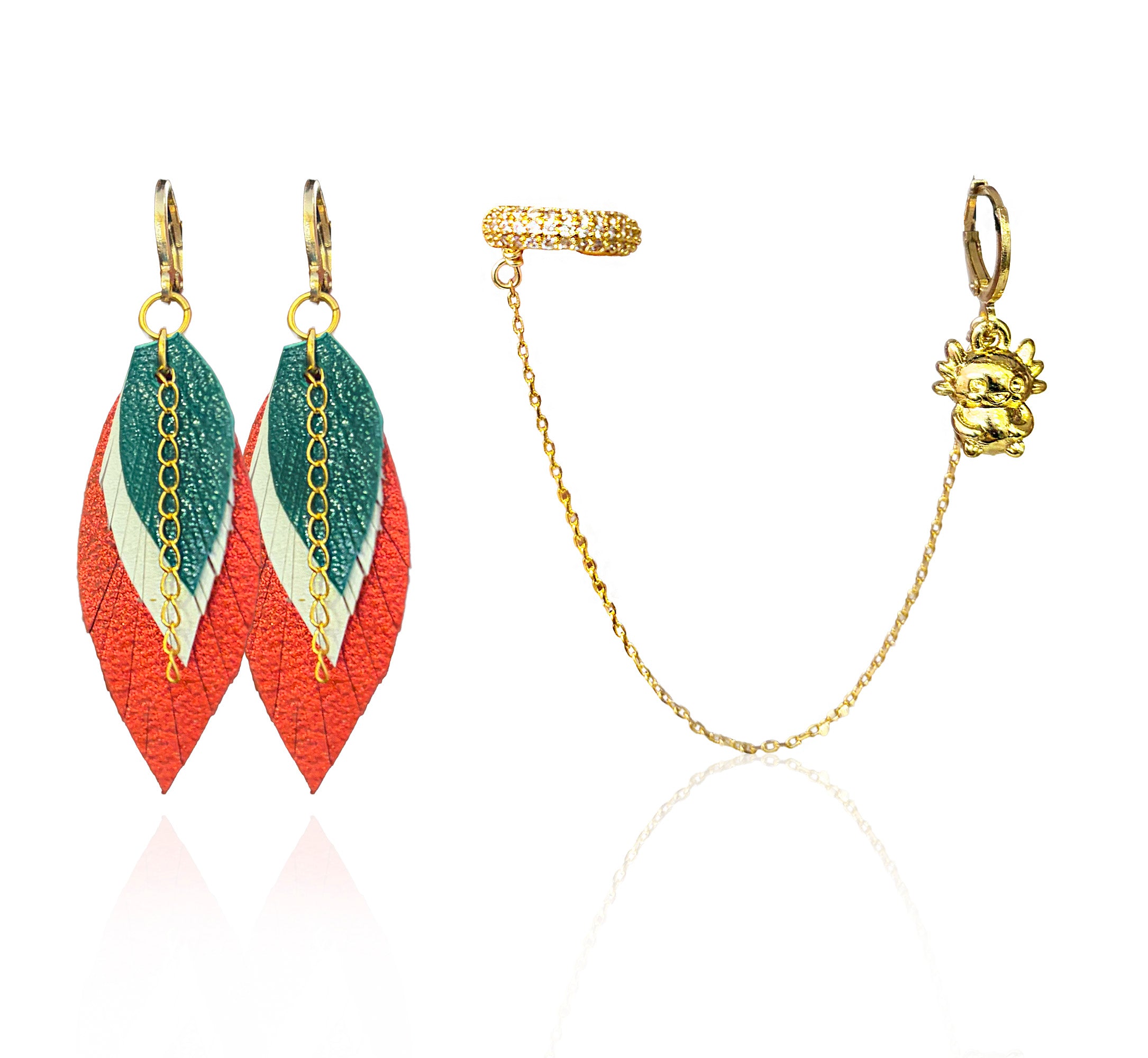 Aretes México Tricolor Set Mini