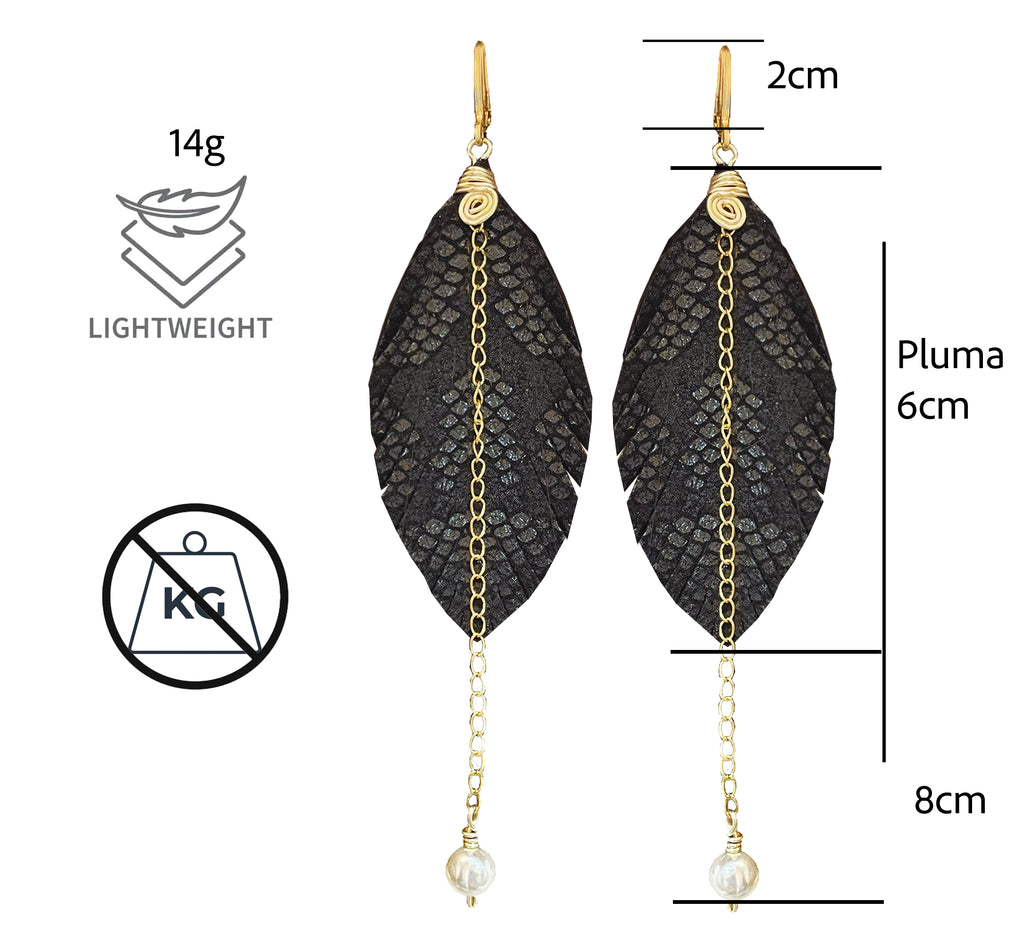 Aretes Monopluma Mallorca Negro