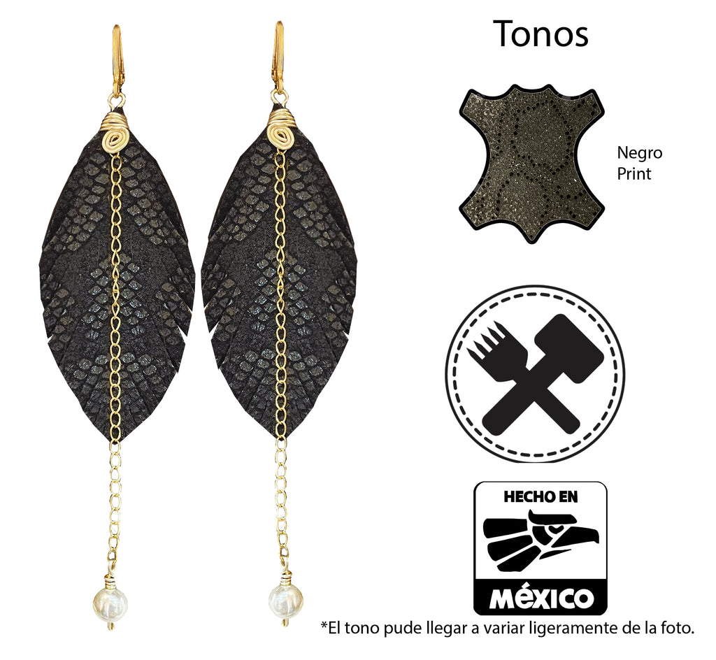Aretes Monopluma Mallorca Negro