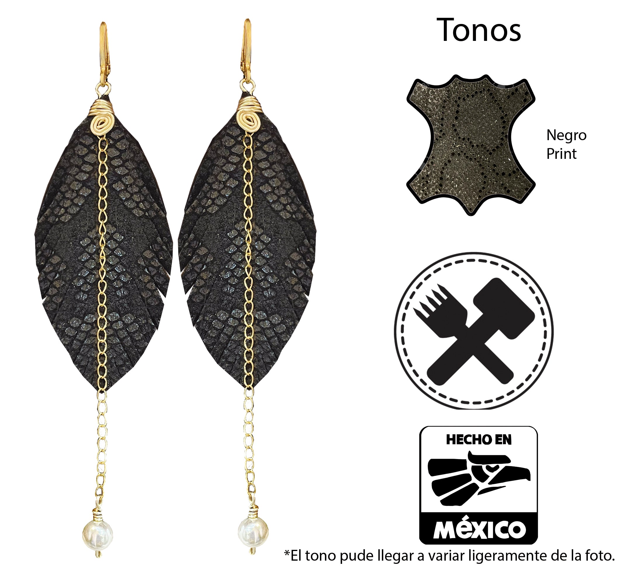 Aretes Monopluma Mallorca Negro