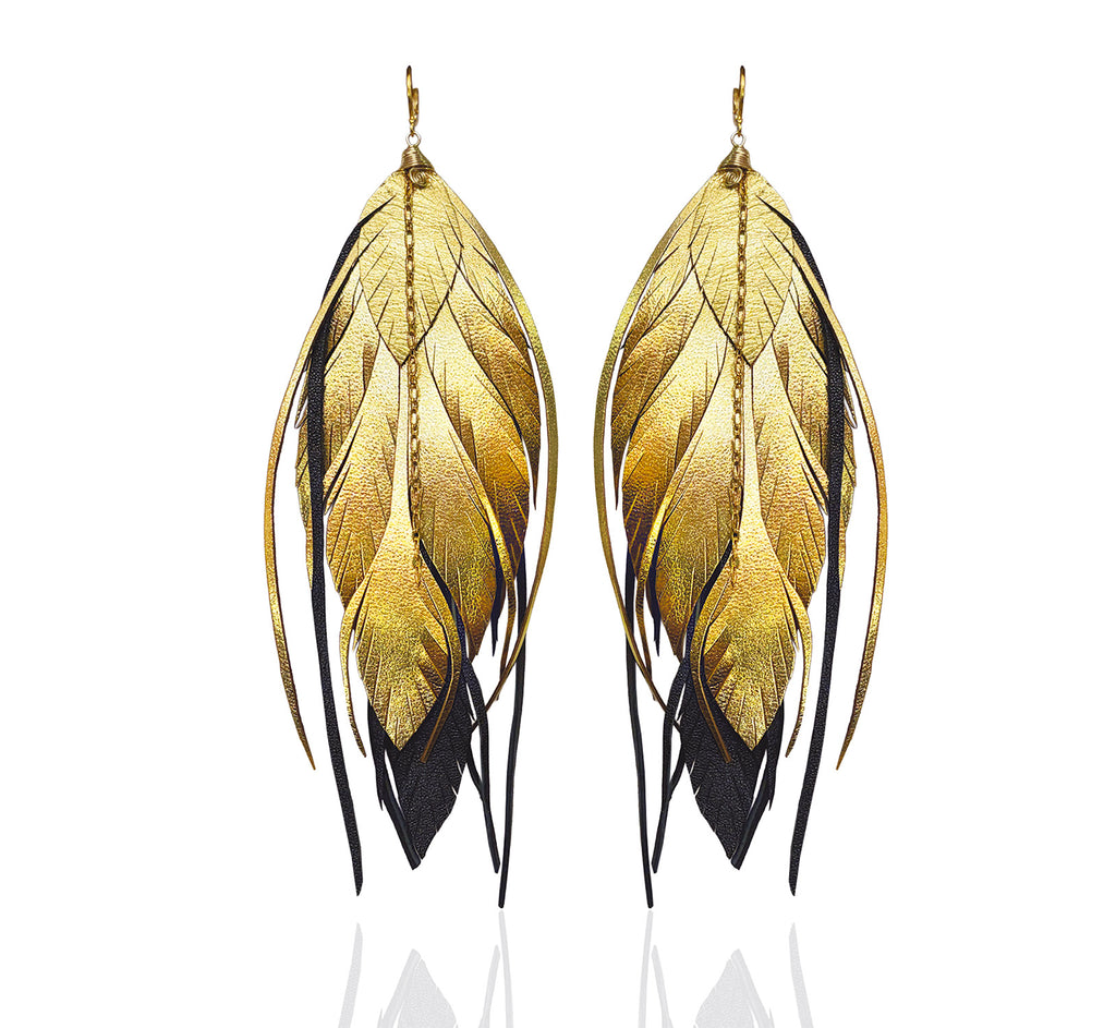 Aretes Maxi Raven Gold