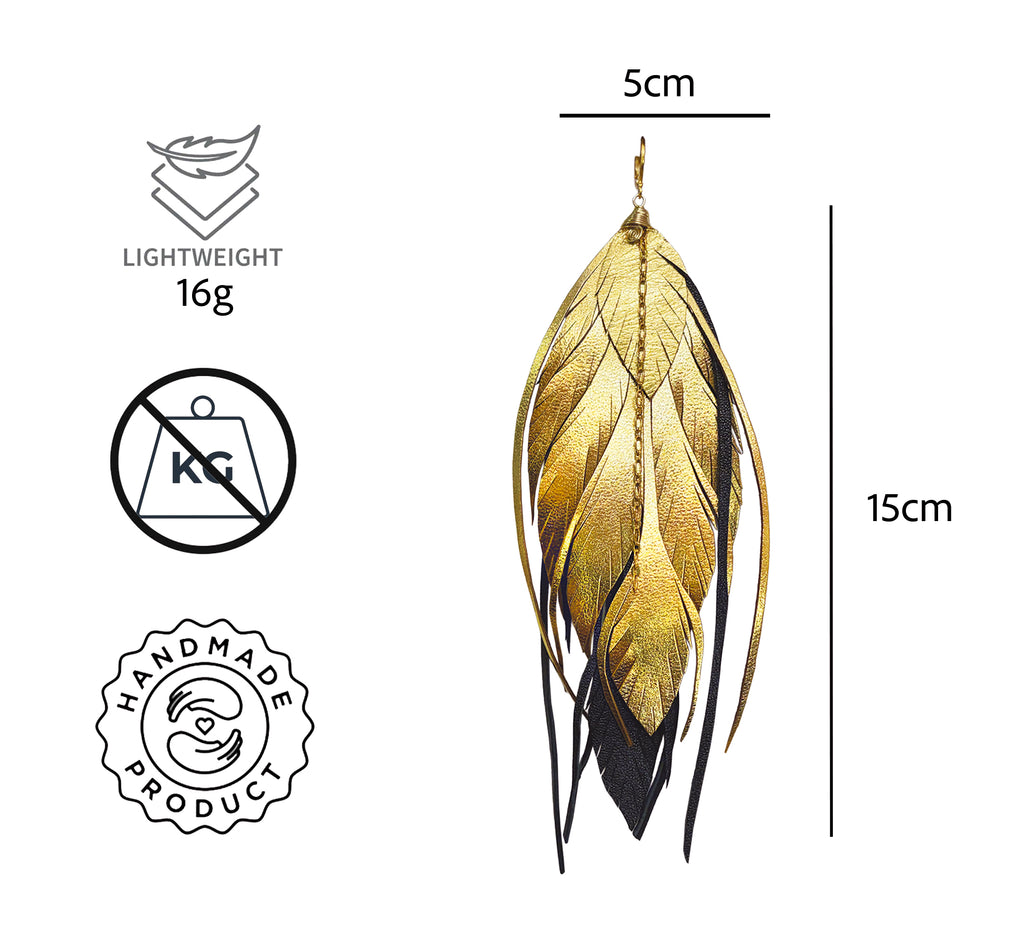 Aretes Maxi Raven Gold