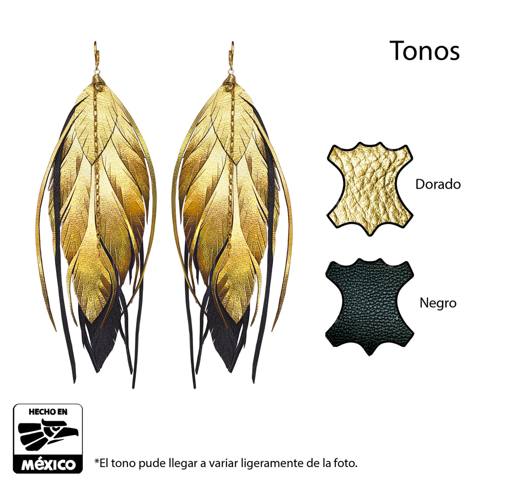 Aretes Maxi Raven Gold