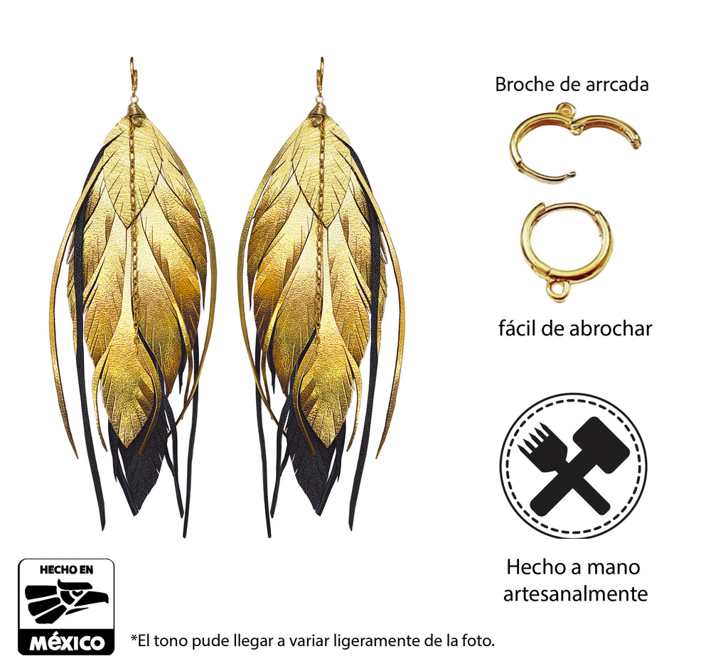 Aretes Maxi Raven Gold