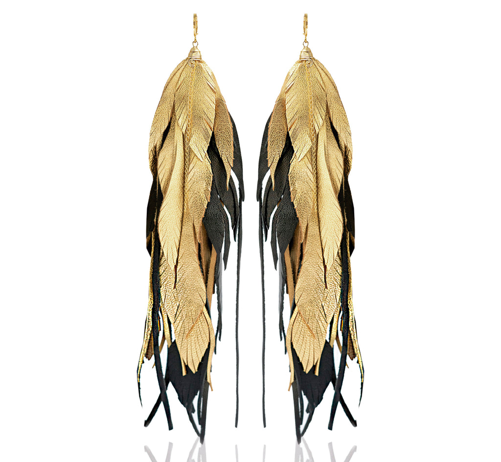 Aretes Maxi Raven Gold
