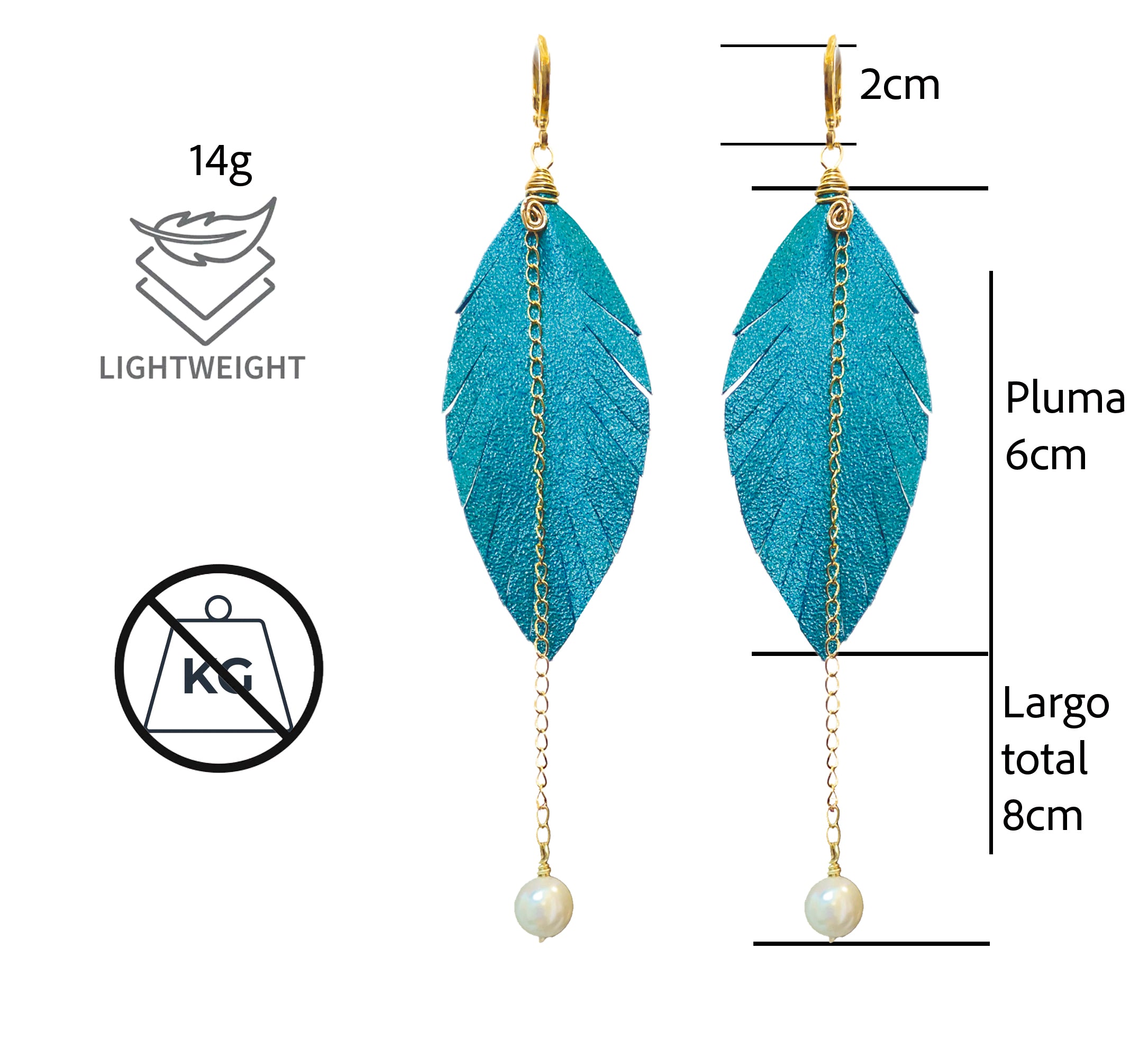 Aretes Monopluma Mallorca Azul