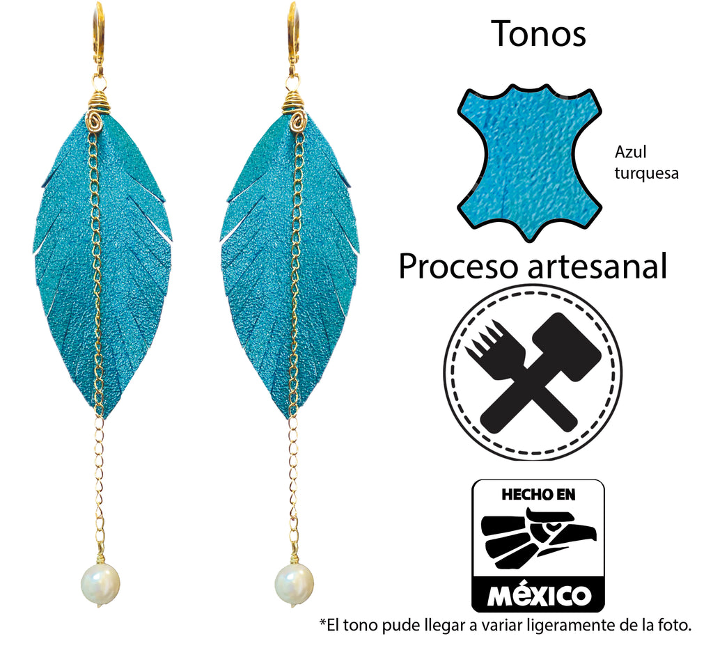 Aretes Monopluma Mallorca Azul
