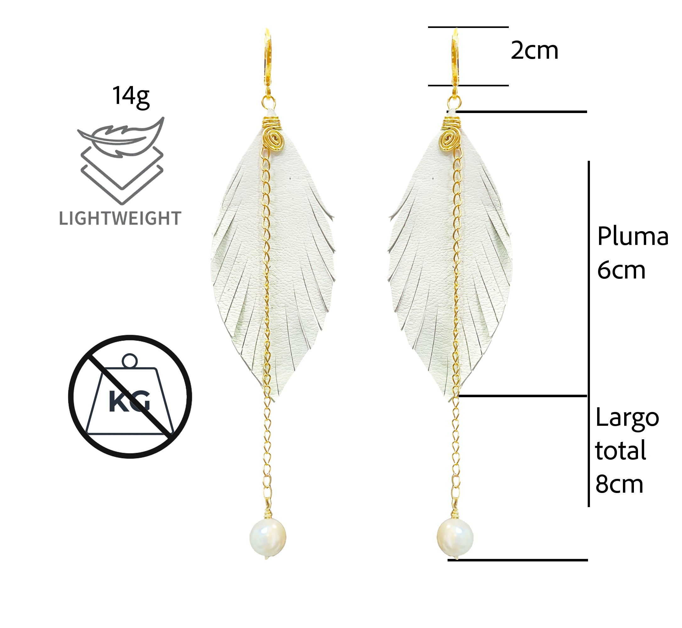 Aretes Monopluma Mallorca Blanco