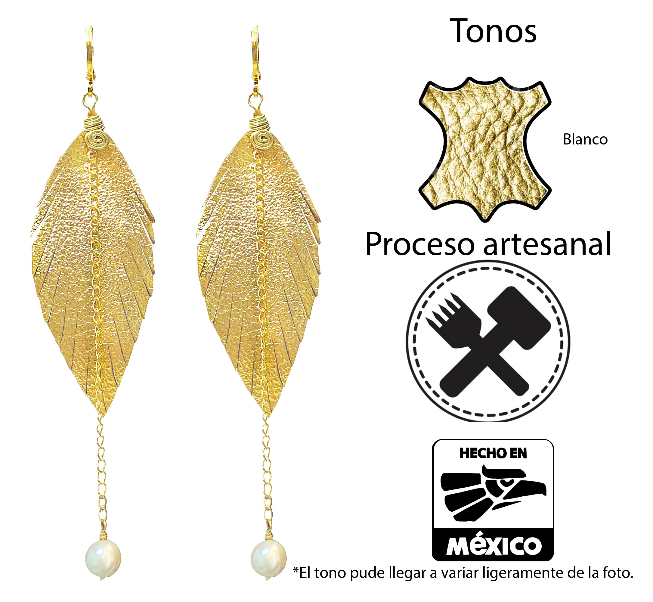 Aretes Monopluma Mallorca Dorado