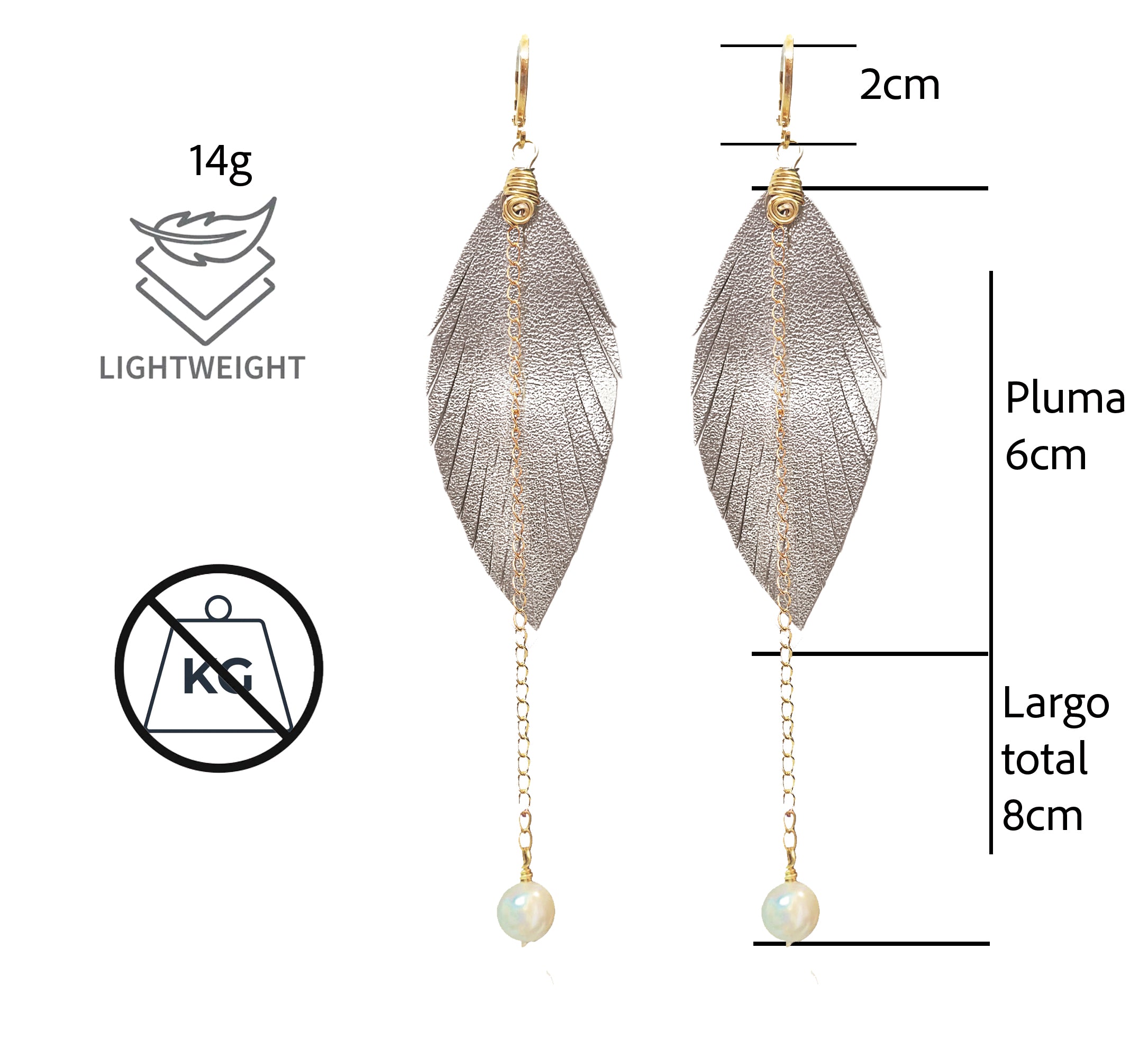 Aretes Monopluma Mallorca Plata
