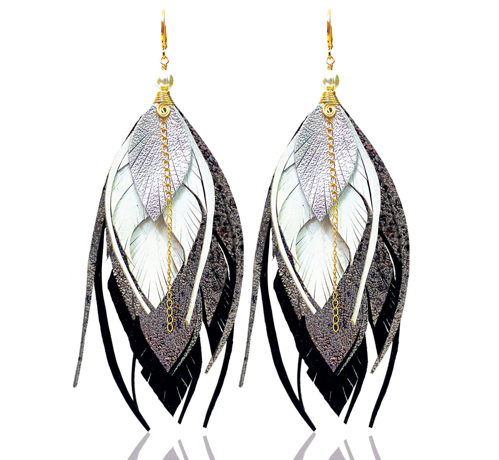 Aretes MultiPluma Tailandia Negro