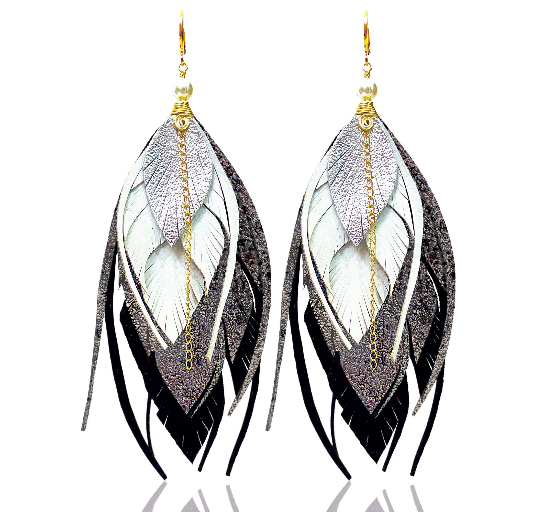 Aretes MultiPluma Tailandia Negro