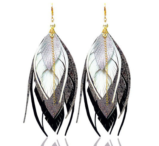 Aretes Multipluma Chico Tailandia Negro