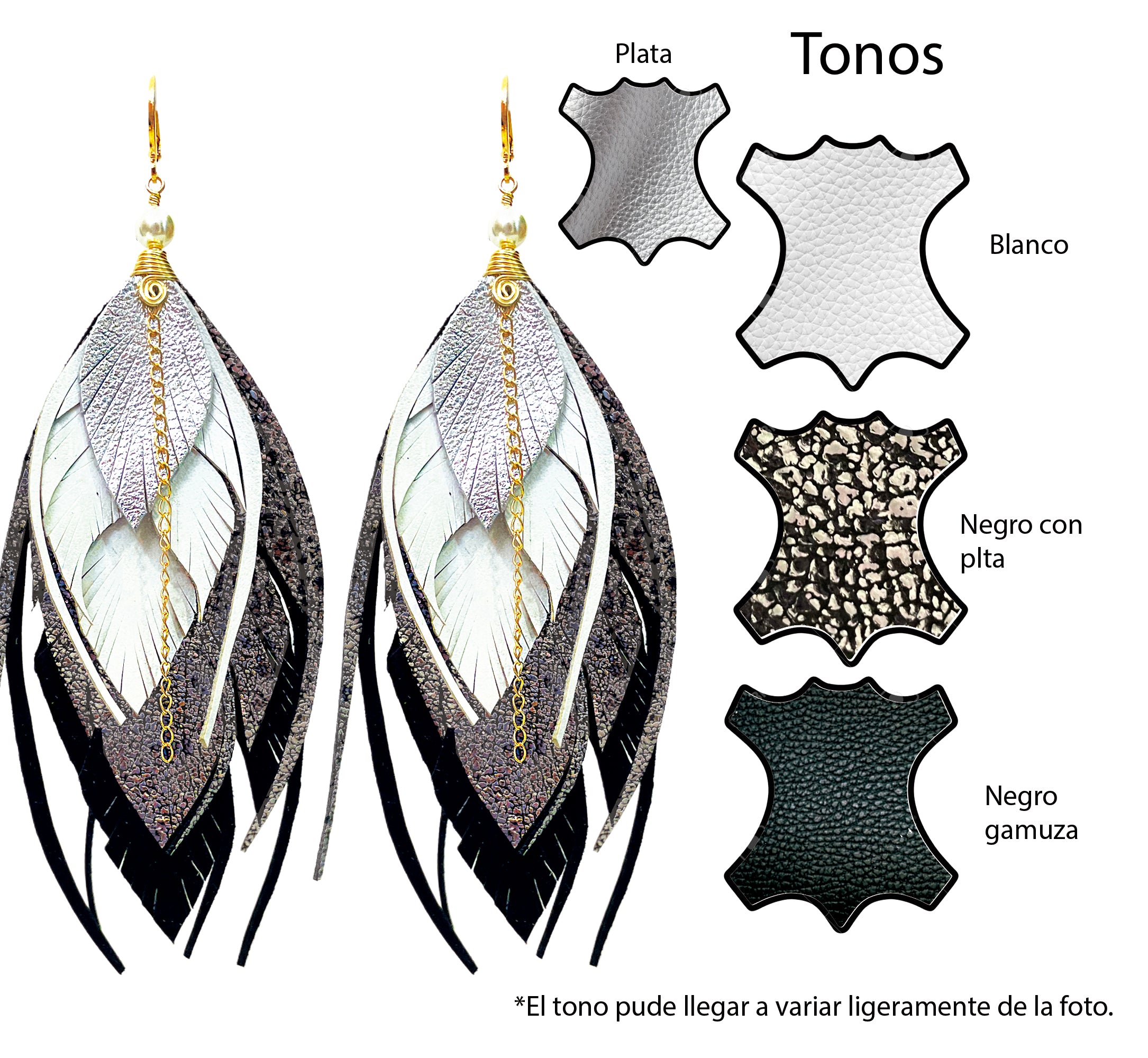 Aretes MultiPluma Tailandia Negro