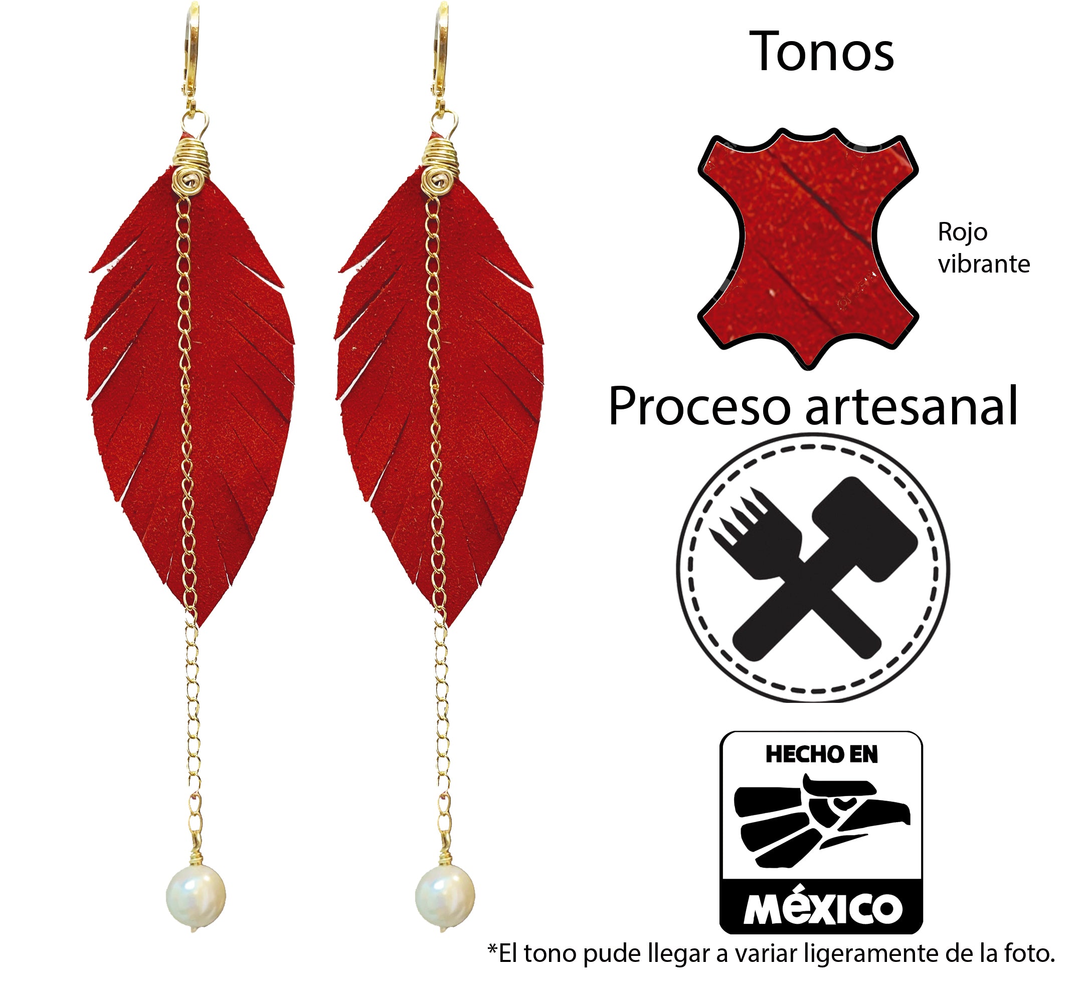 Aretes Monopluma Mallorca Rojo