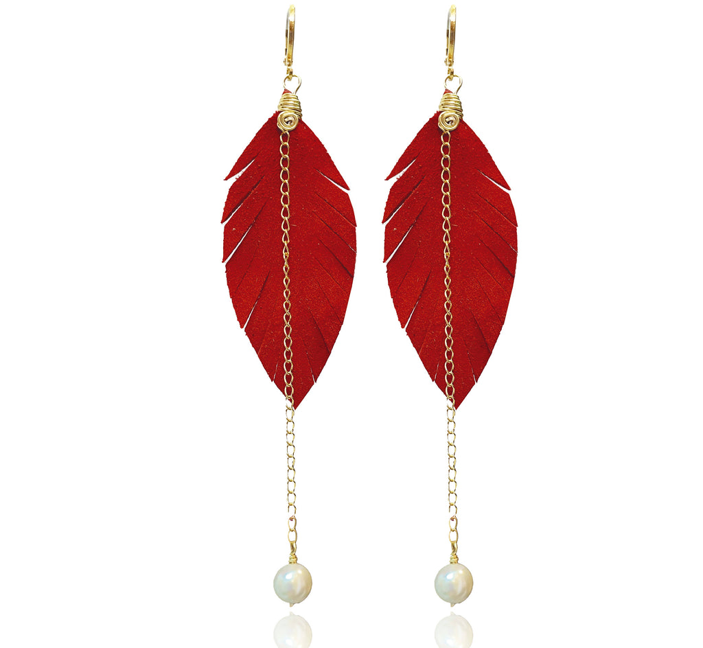 Aretes Monopluma Mallorca Rojo