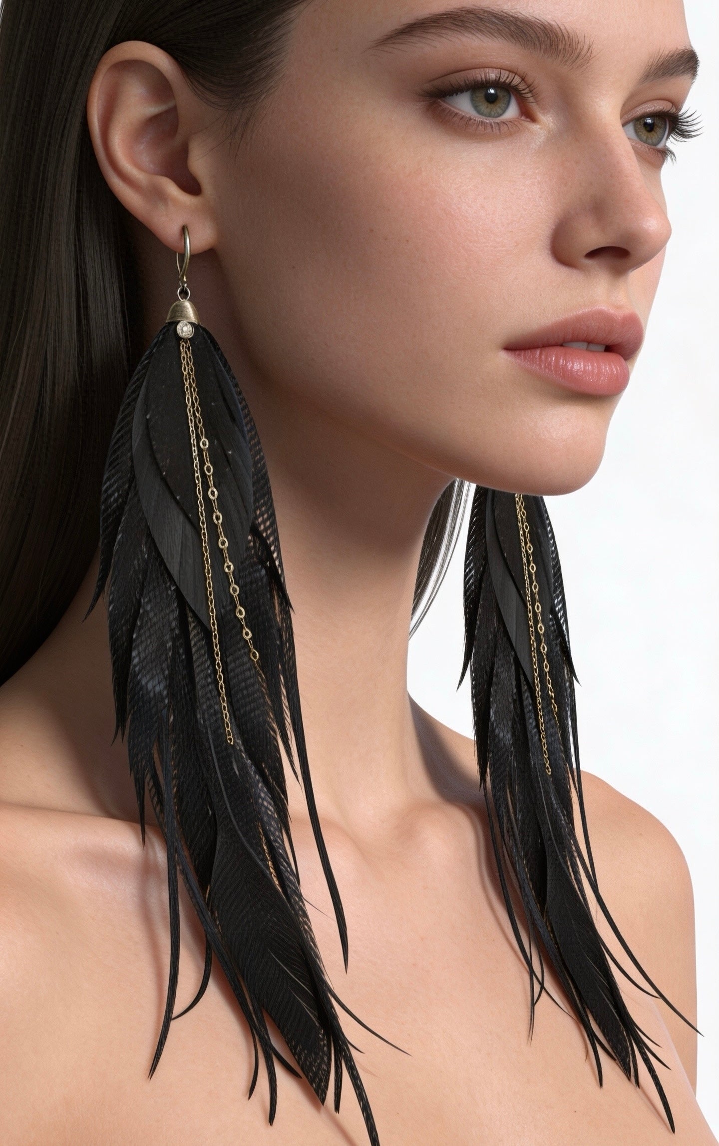 Aretes Maxi Cuervo Negro