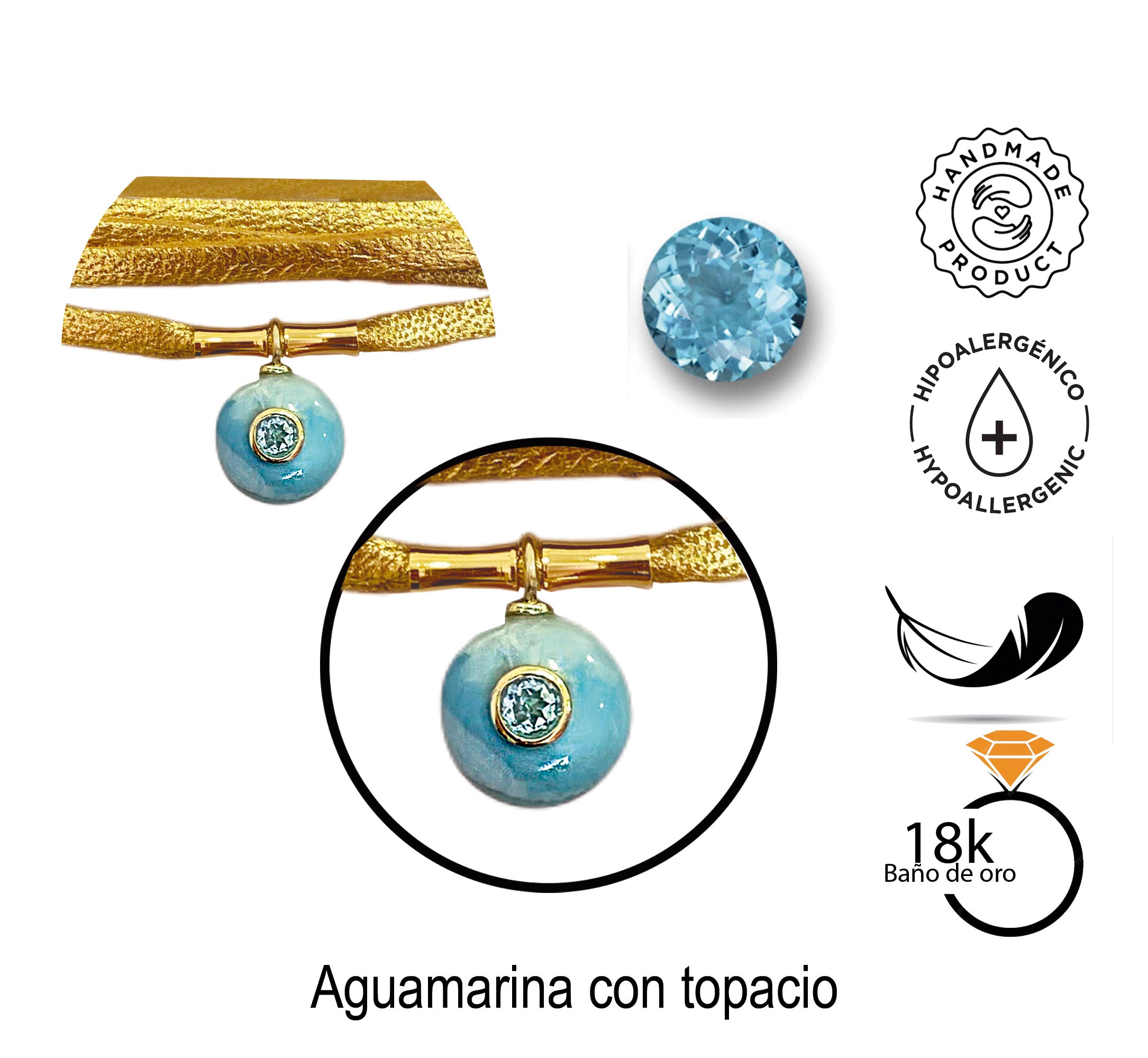 Gargantilla de piel con piedras