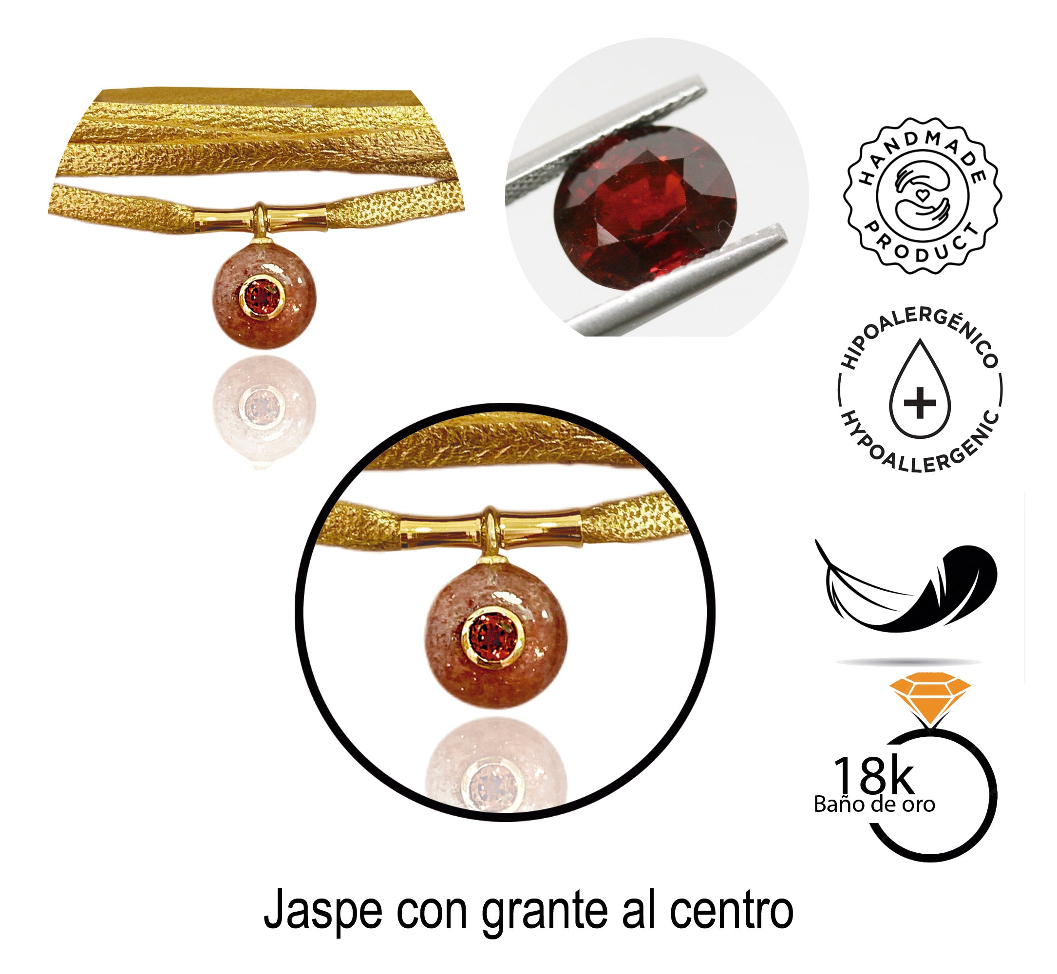 Gargantilla de piel con piedras