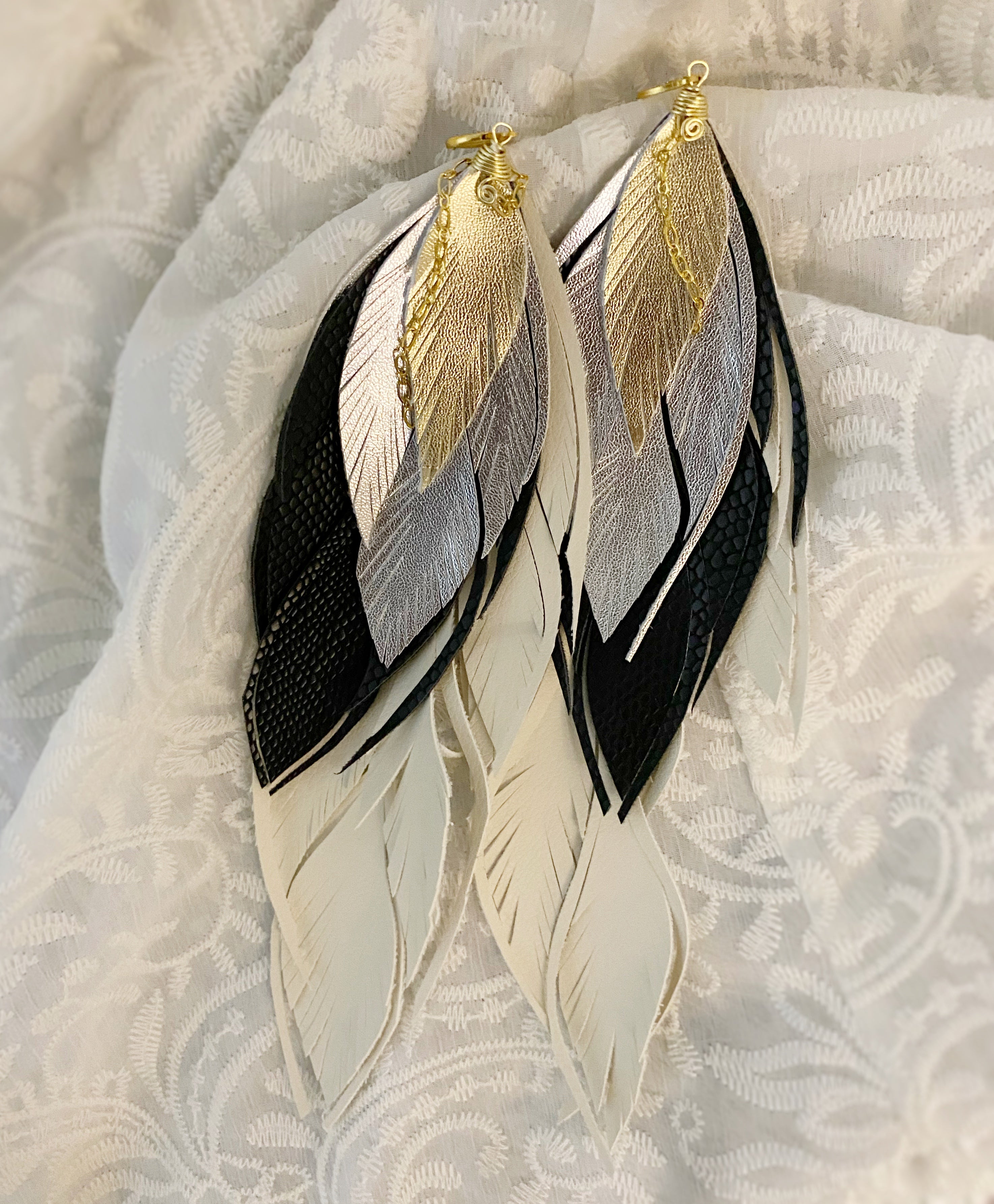 Aretes Maxi Piel Vegana
