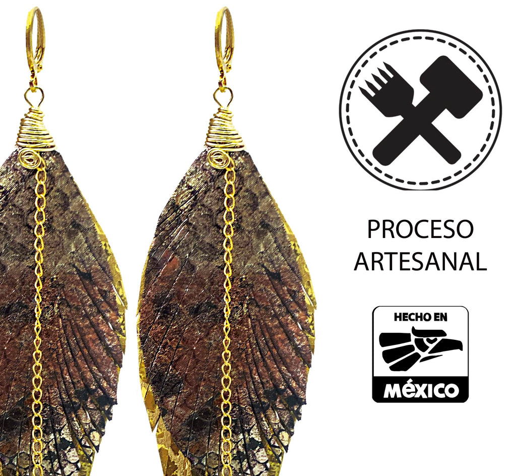 Aretes Ave Dorada