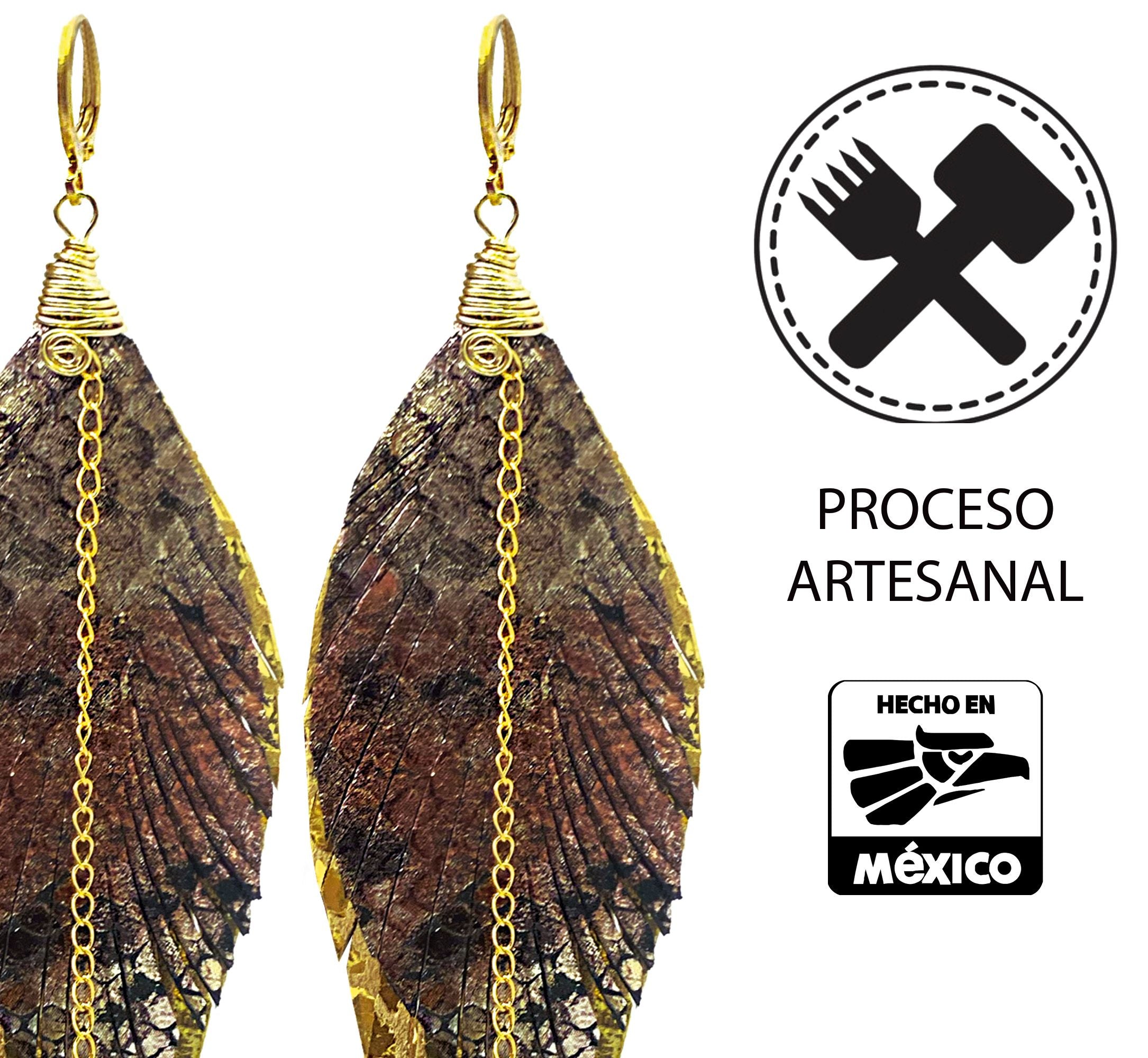 Aretes Ave Dorada