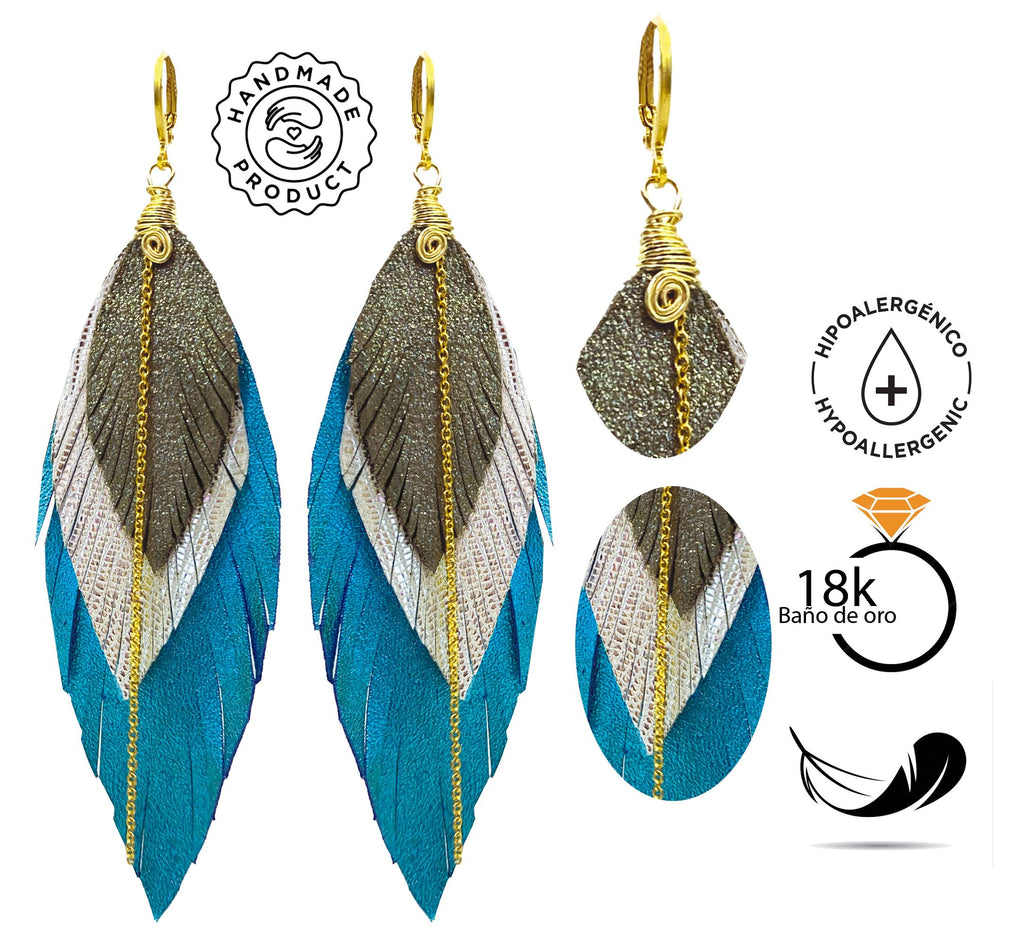 Aretes Sirena Azul