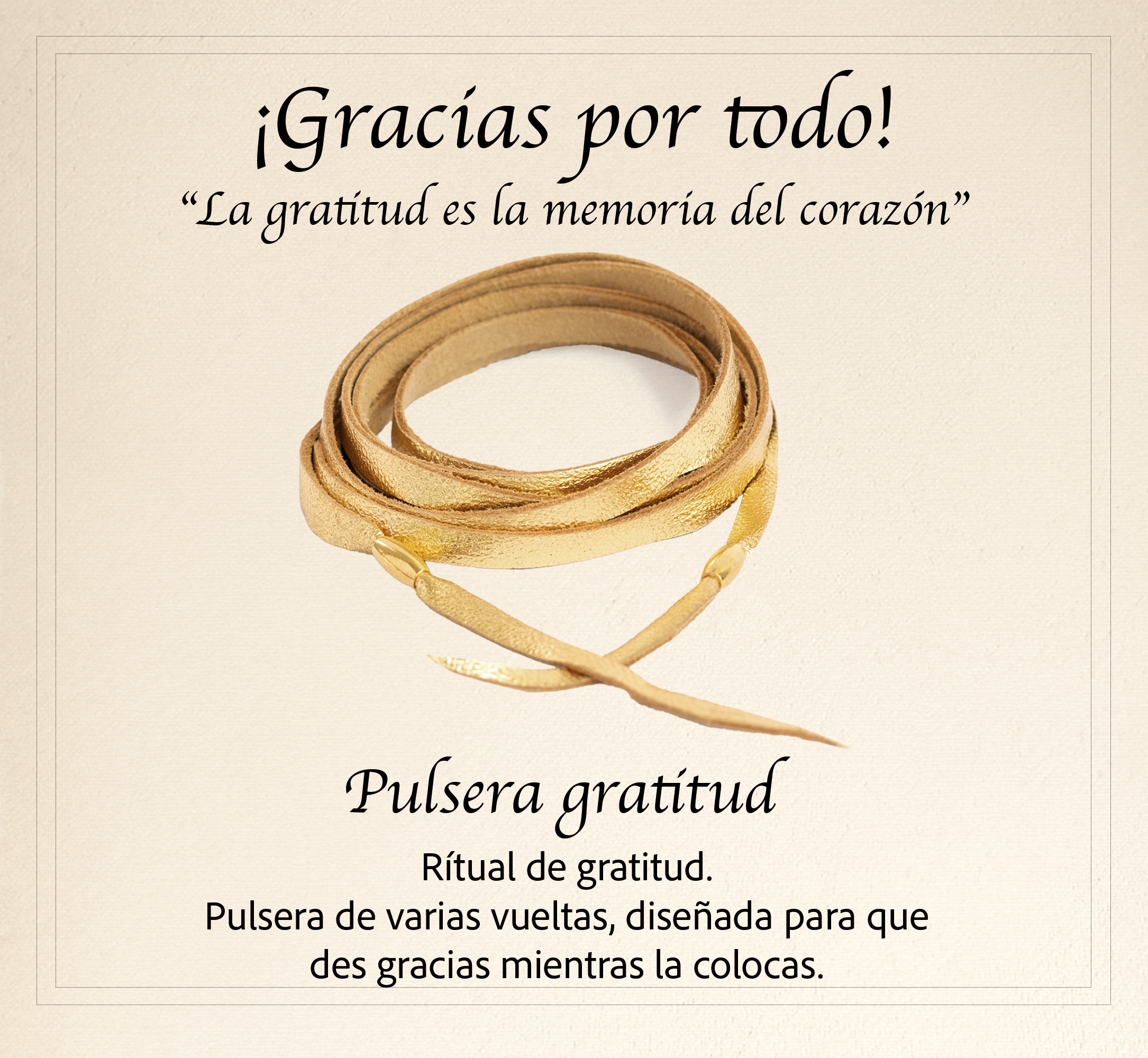 Pulsera Gratitud Dorada
