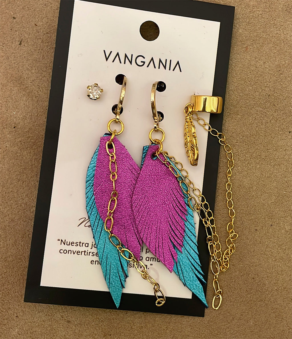 Aretes Huggies Rosa Azul