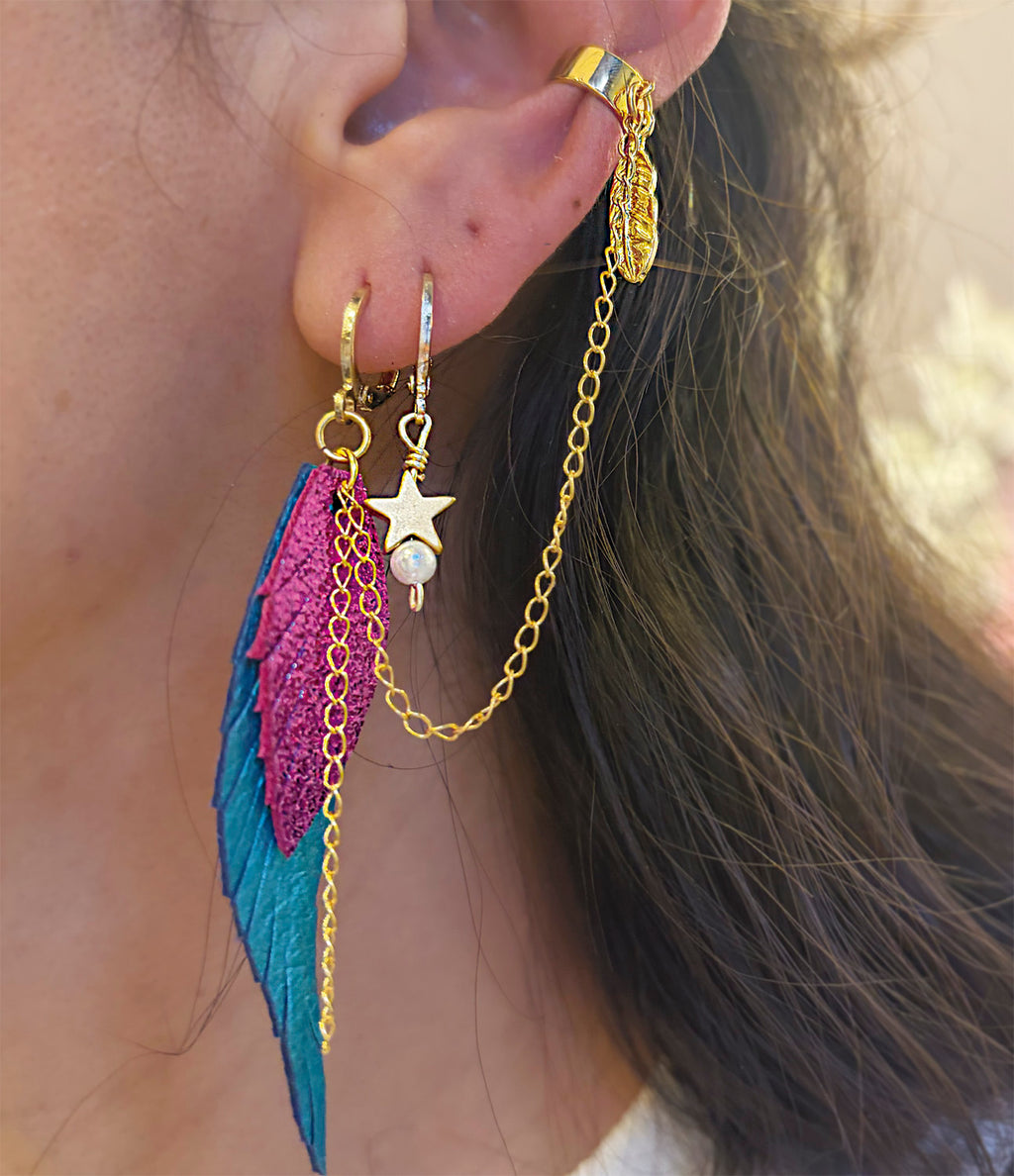 Aretes Huggies Rosa Azul