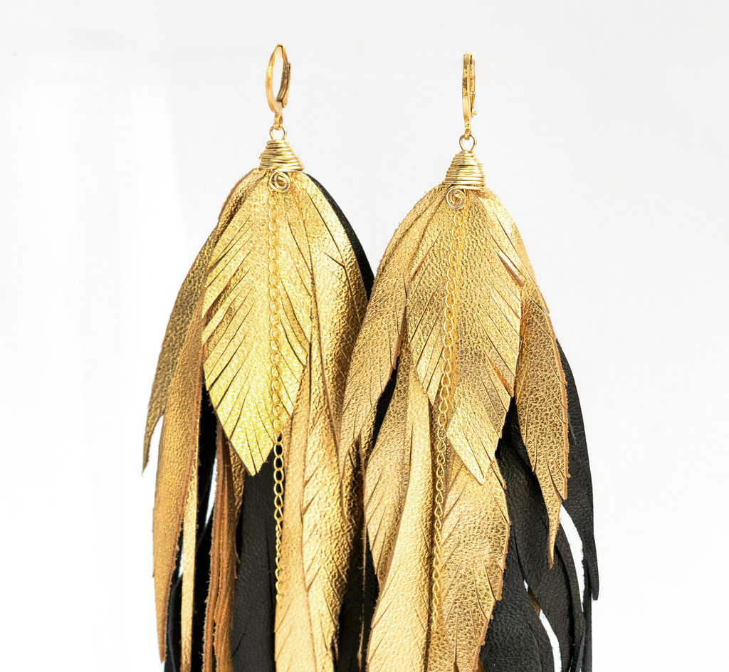 Aretes Maxi Raven Gold