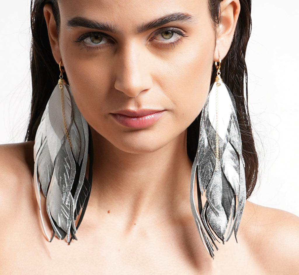 Aretes Maxi Raven Silver